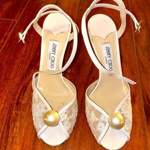 Jimmy Choo white lace heels size 39